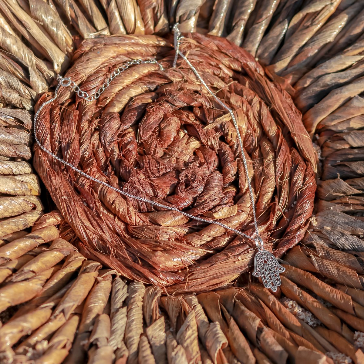 Sierlijke halsketting met hanger in Bali-stijl - 40 cm zilveren ketting van 925 zilver - KRAJAN zilver