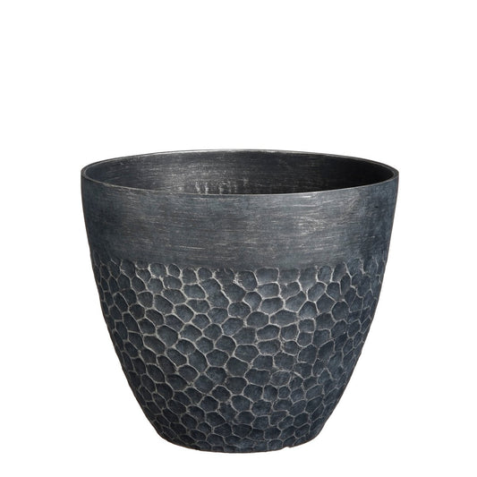 Bravo Bloempot voor Buiten - H32,5 x Ø38 cm - Zwart gehamerd