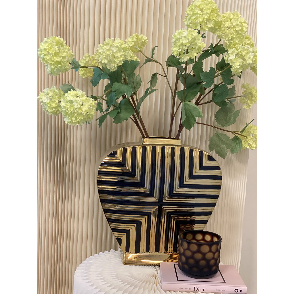 Vaas goud met zwart (L) | Decoratie