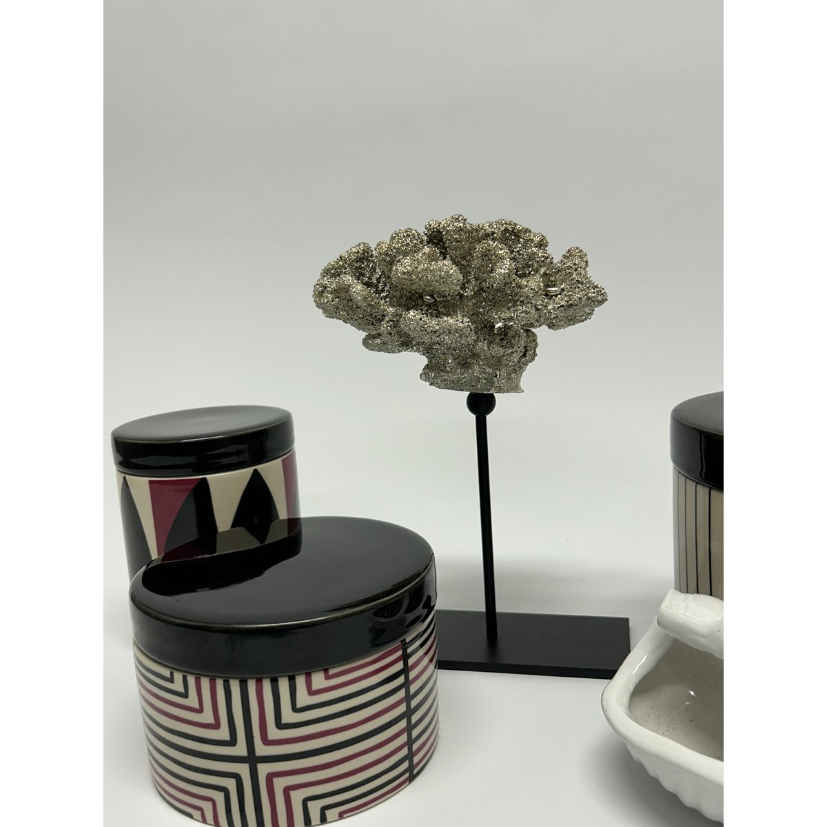 Koraal met metalen standaard ( champagnekleur) | Decoratief Koraal