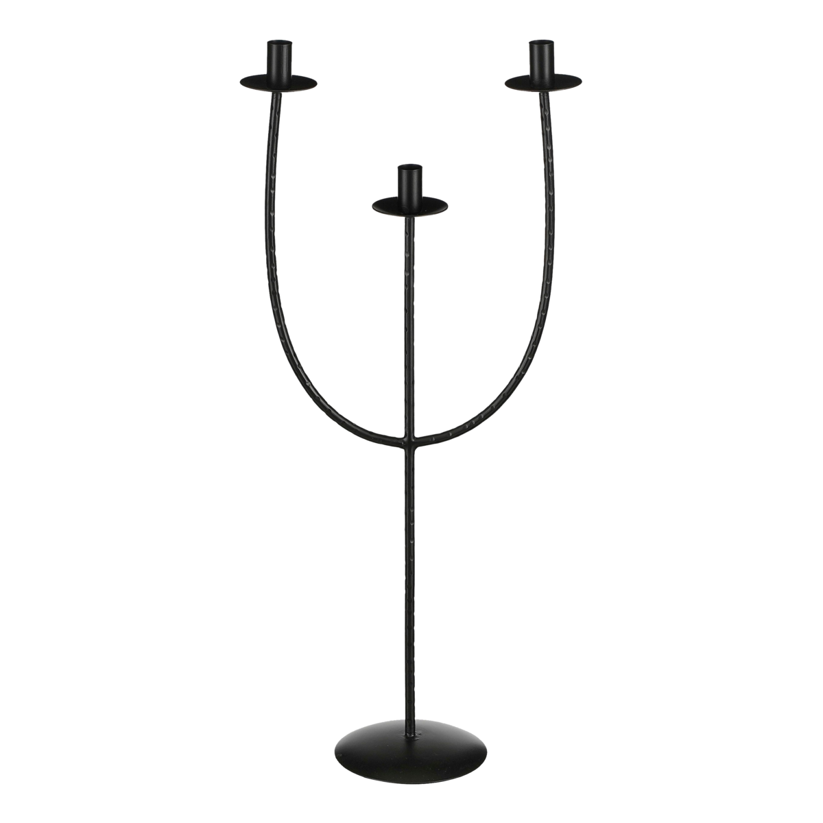 Kantas Kandelaar - L30 x B15 x H73 cm - Metaal - Zwart