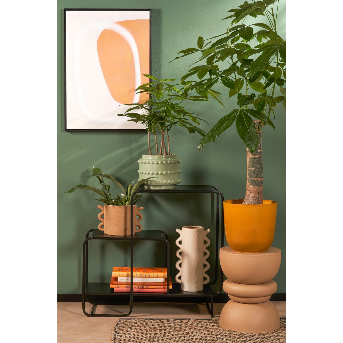 Muurdecoratie Cirkel - L50 x H70 cm - Canvas - Zwart