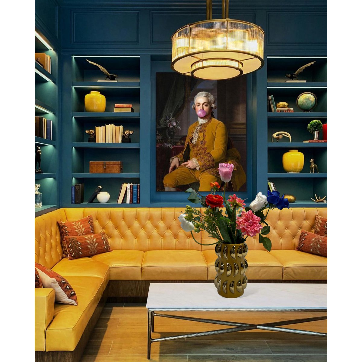 Tafelblad gele vaas(cv11654-10geel)