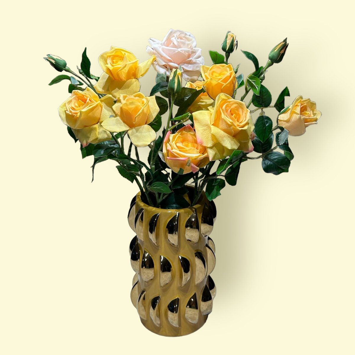 Tafelblad gele vaas(cv11654-10geel)