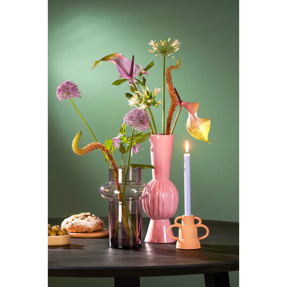 Dinerkaars - Set van 6 - H25 cm - Lichtblauw