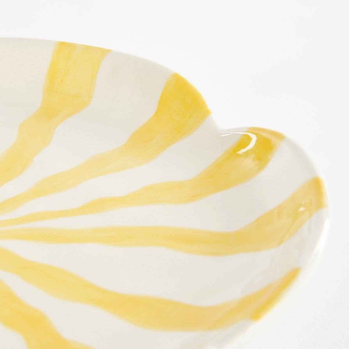 Taartplateau Bloem - H10,5 x Ø21 cm - Dolomiet - Geel