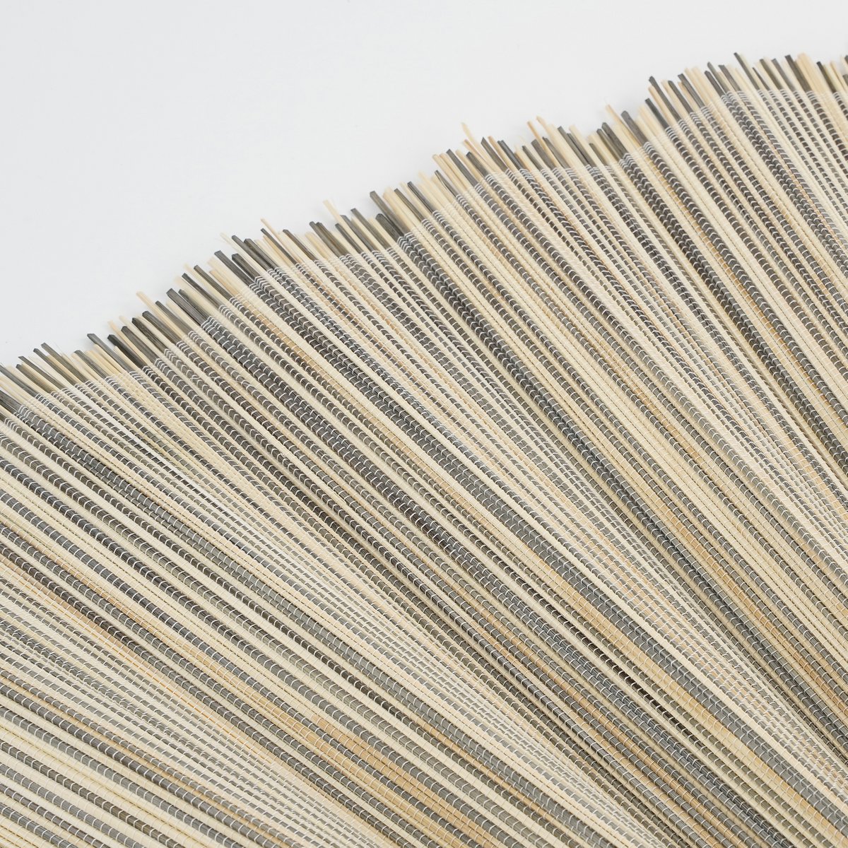 Muurdecoratie Waaier - L105 x B150 cm - Bamboe - Zwart