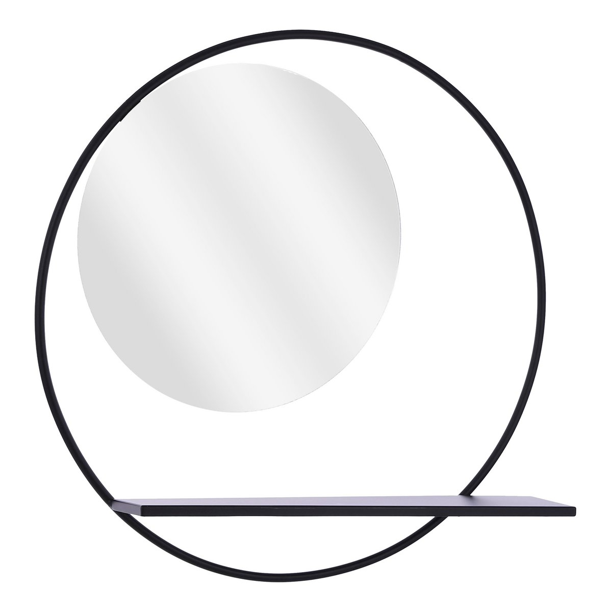 Phoenix Wandspiegel - B11 x Ø58 cm - Metaal - Zwart