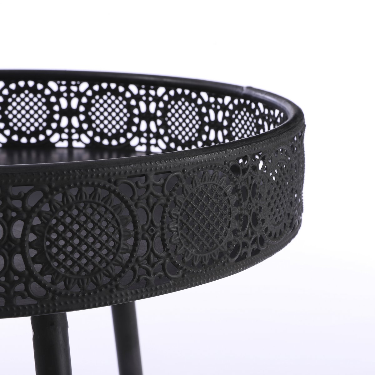 Lagune Bijzettafel - H58 x Ø40 cm - Metaal - Zwart