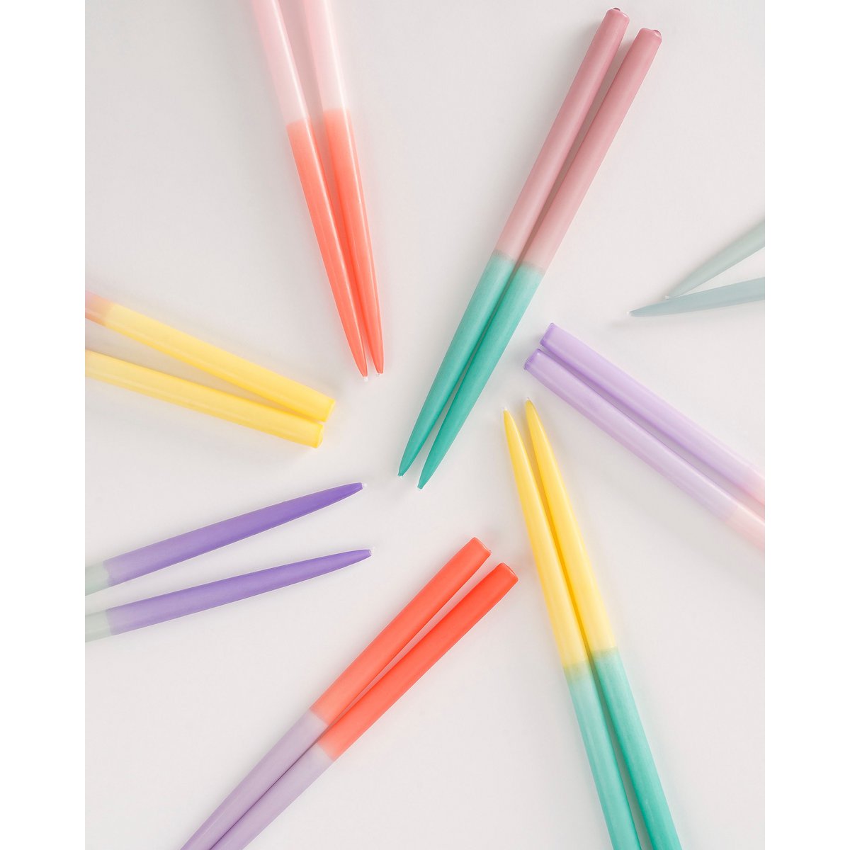 Dip-dye Dinerkaars - Set van 4 - H28 cm - Donkergroen