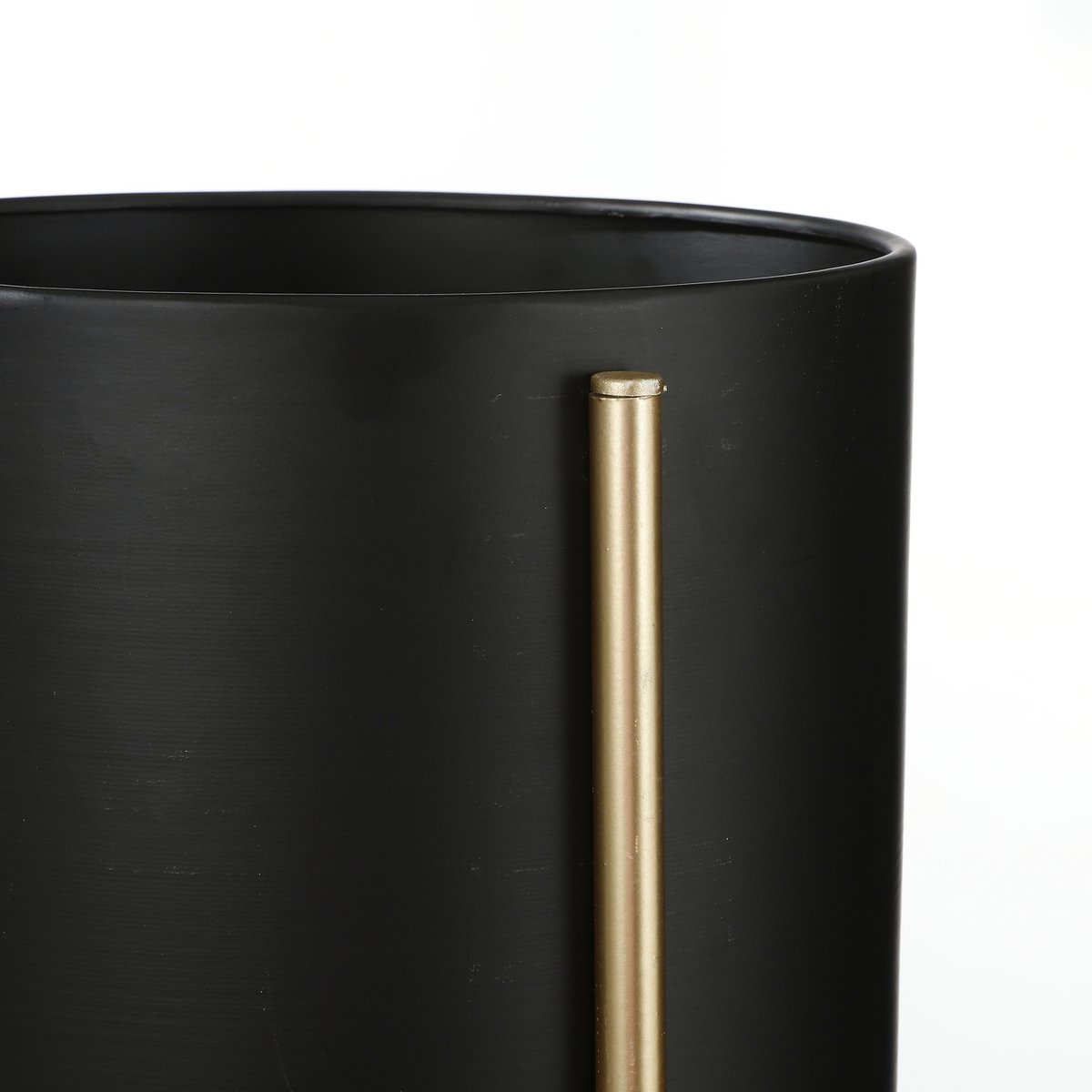 Sverre Bloempot op Standaard - H29 x Ø25 cm - Zwart, Goud
