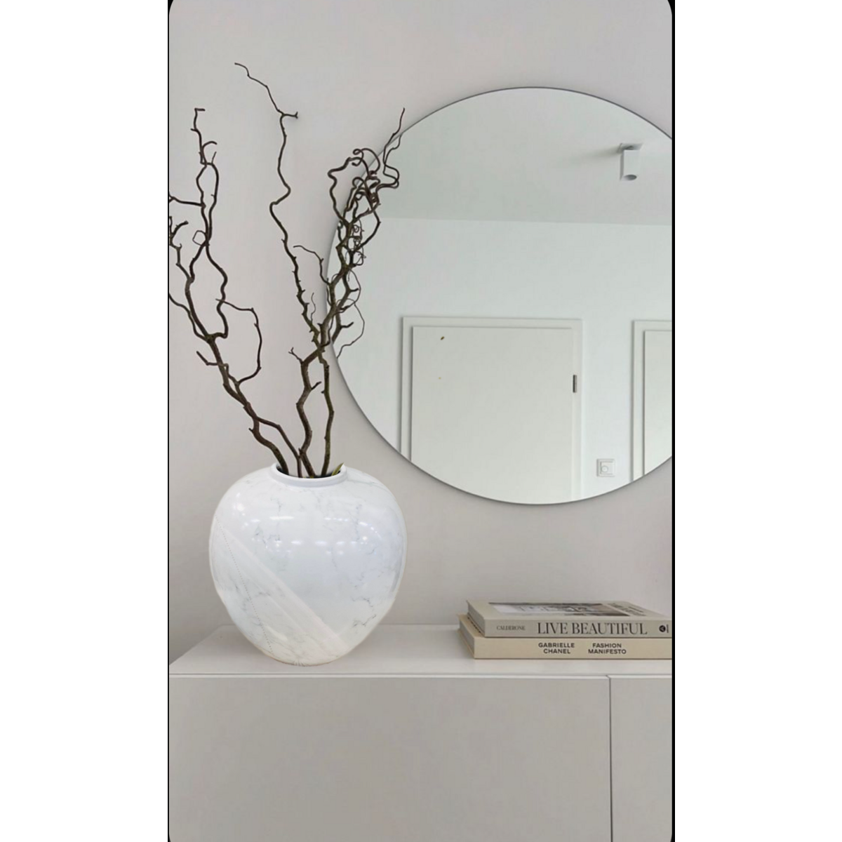 Vintage keramiek Ronde vaas Wit Groot H*28W*25