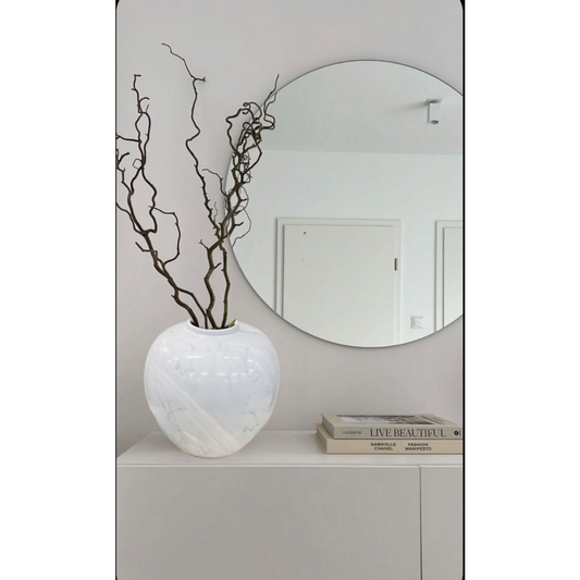 Vintage keramiek Ronde vaas Wit Groot H*28W*25