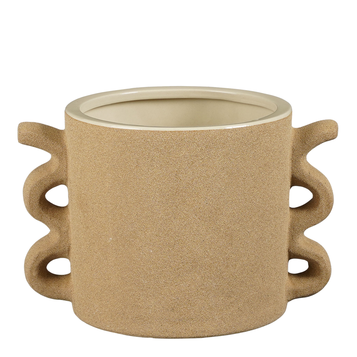 Stelvio Bloempot - L25 x B18 x H17 cm - Keramiek - Bruin