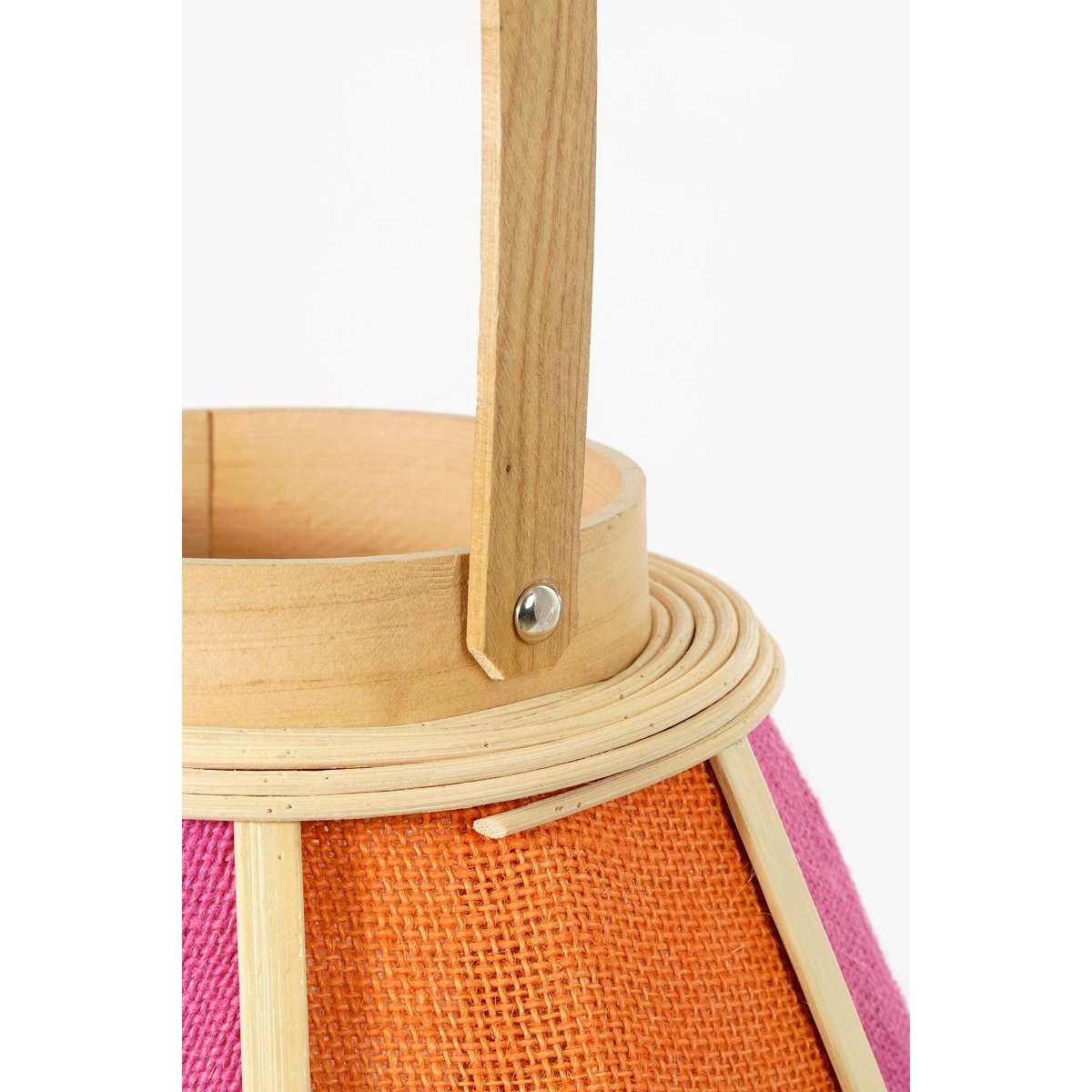 Roger Lantaarn - H45 x Ø32 cm - Jute - Fuchsia, Oranje