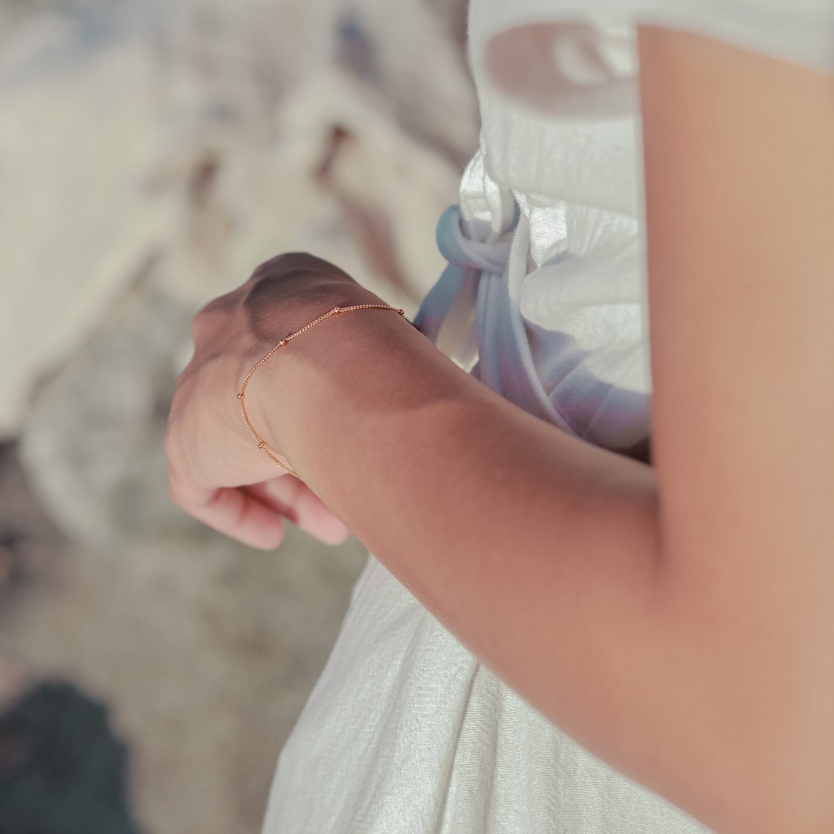 Sierlijke armband 18k verguld - gouden armband gemaakt van 925 zilver goud vermeil - schakelarmband minimalistisch bewerkt - BRAWA goud