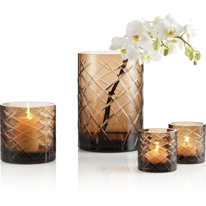 Hurricane Kristallen Kaarhouder Windlicht Klein Bruin | Kandelaar