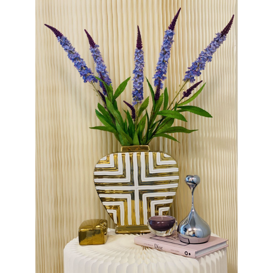 Vaas Wit met Goud klein | Decoratie